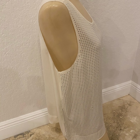 L’AGENCE 100% SILK TANK w/silver dots detailing - Picture 4 of 8